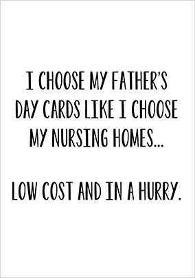 I Choose My Father's Day Card