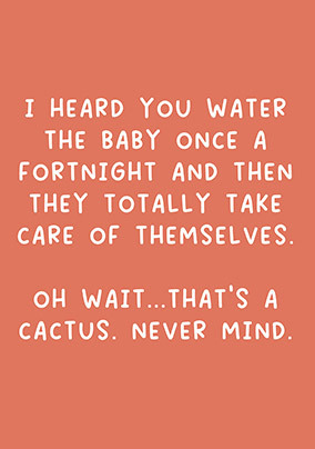 Water The Baby New Baby Card