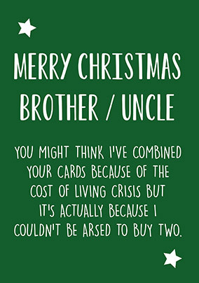 Merry Christmas Uncle and Brother Card
