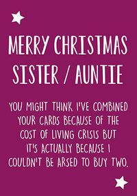 Tap to view Merry Christmas Sister and Auntie Card