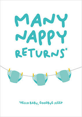 Many Nappy Returns New Baby Card
