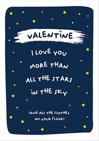 Love You More than Stars Valentine's Day Card
