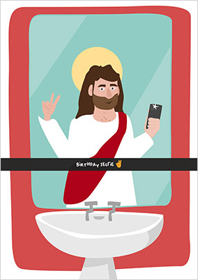 Jesus Selfie Spoof Christmas Card