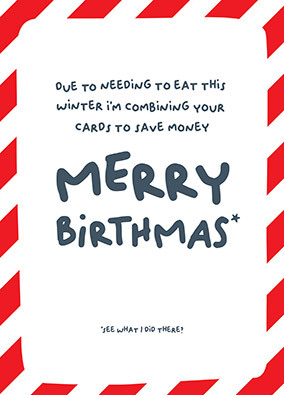 Merry Birthmas Birthday Christmas Card