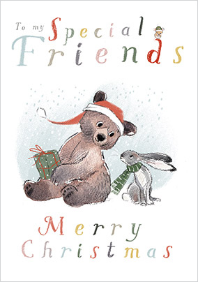 Special Friends Cute Illustrated Christmas Card