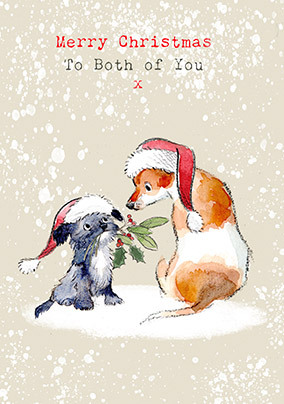 Both of You Cute Illustrated Christmas Card