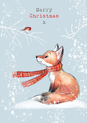 Fox Cute Illustrated Christmas Card