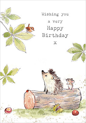 Autumnal Woodland Birthday Card