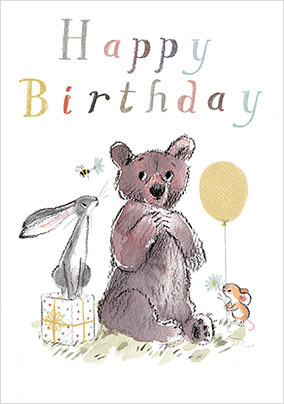 Happy Birthday Cute Animals Card