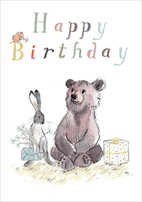 Happy Birthday Cute Illustrated Card