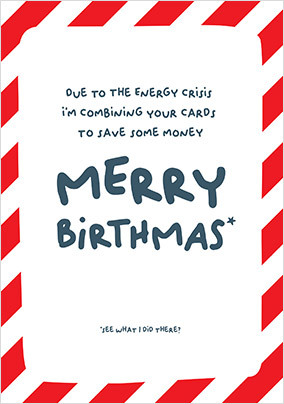 Merry Birthmas Saving Card