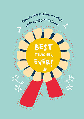 Rosette Thank You Teacher Card