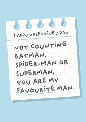 You Are My Favourite Man Valentine's Card