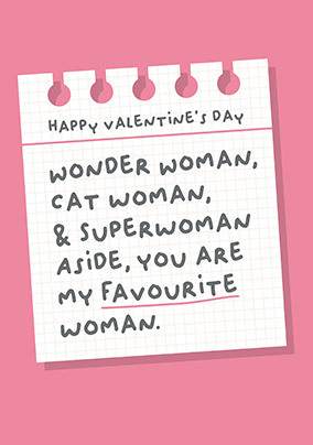 You Are My Favourite Woman Valentine's Card