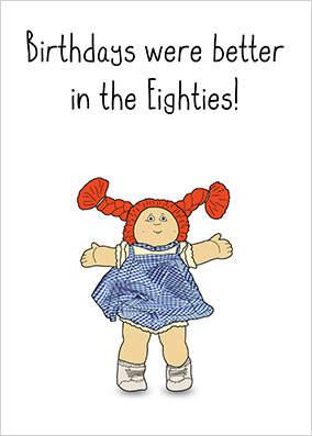 80's Cabbage Patch Doll Birthday Card