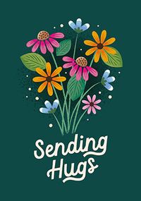 Tap to view Sending Hugs Floral Sympathy Card