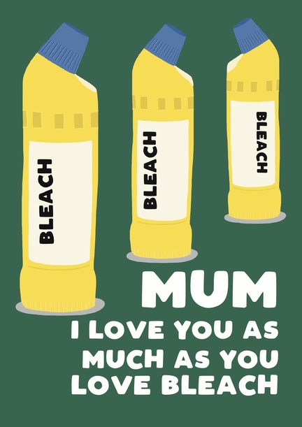 Love You more than You Love Bleach Mother's Day Card