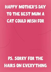Tap to view Mum Cat Hairs Mother's Day Card