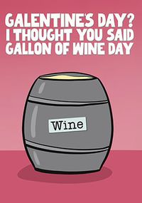 Gallon of Wine Valentine's Day Card