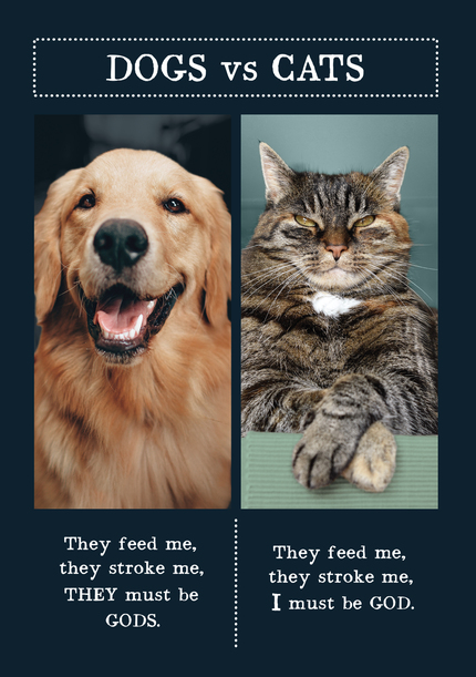 Dogs Vs Cats Birthday Card