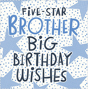 5 Star Brother Birthday Card