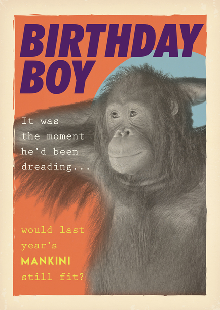 Mankini Birthday Card