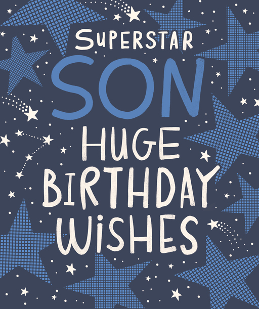 Superstar Son Starry Birthday Card