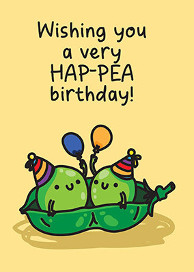 Hap-Pea Birthday Card