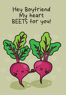 Boyfriend Heart Beets Birthday Card