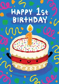 Tap to view Happy 1st Birthday Cake Card