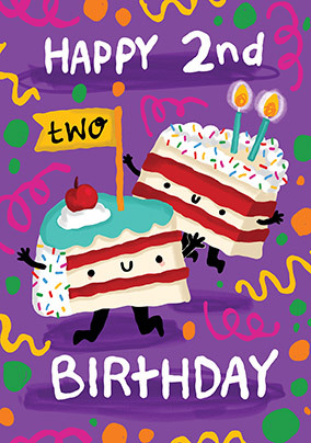 Happy 2nd Birthday Cakes Card