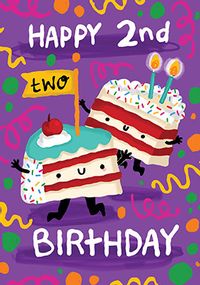 Happy 2nd Birthday Cakes Card