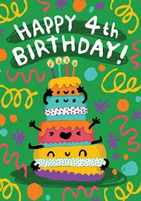 Tap to view Happy 4th Birthday Cake Card