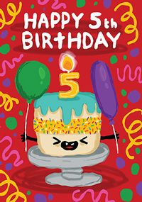 Happy 5th Birthday Cake Card