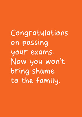 Congrats on Passing Your Exams Congratulations Card