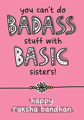 Pink Basic Sister Rakhi Card