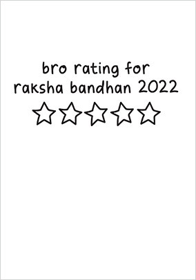 Bro Rating 2022 Rakhi Card