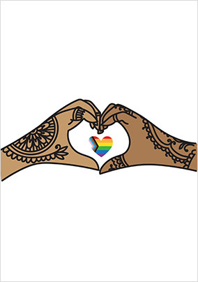 LGBTQ+ Love Heart Hands Card