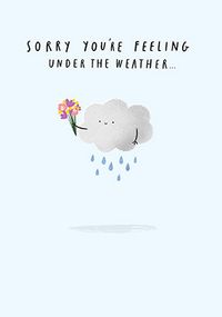 Under the Weather Cute Cloud Get Well Card