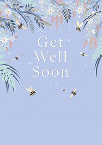 Get Well Soon Flowers and Bees Card