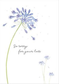 Tap to view Blue Flowers Sorry for your Loss Sympathy Card