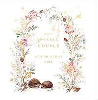 Special Couple Hedgehog Christmas Card