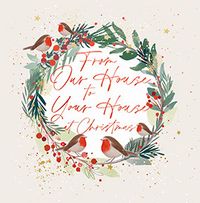 From our House Robin Wreath Christmas Card