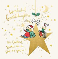 Wonderful Granddaughter Star Christmas Card