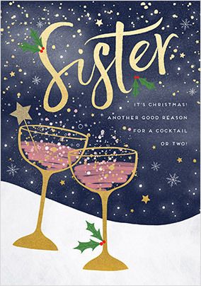 Sister Glasses Christmas Card