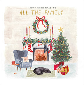 All the Family Christmas Scene Card