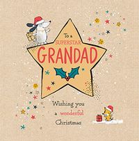 Grandad Cute Dog Christmas Card