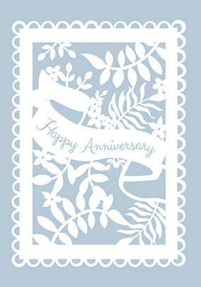 Blue Happy Anniversary card