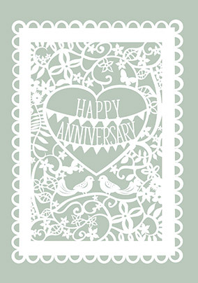 Green  Happy Anniversary Card