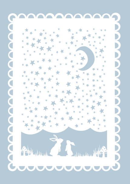 Rabbits and Night Sky Card